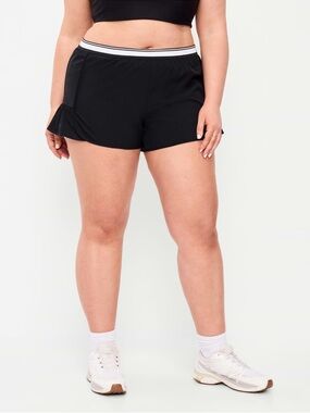 Old Navy Black Mid-Rise Stretch Tech Run Shorts
